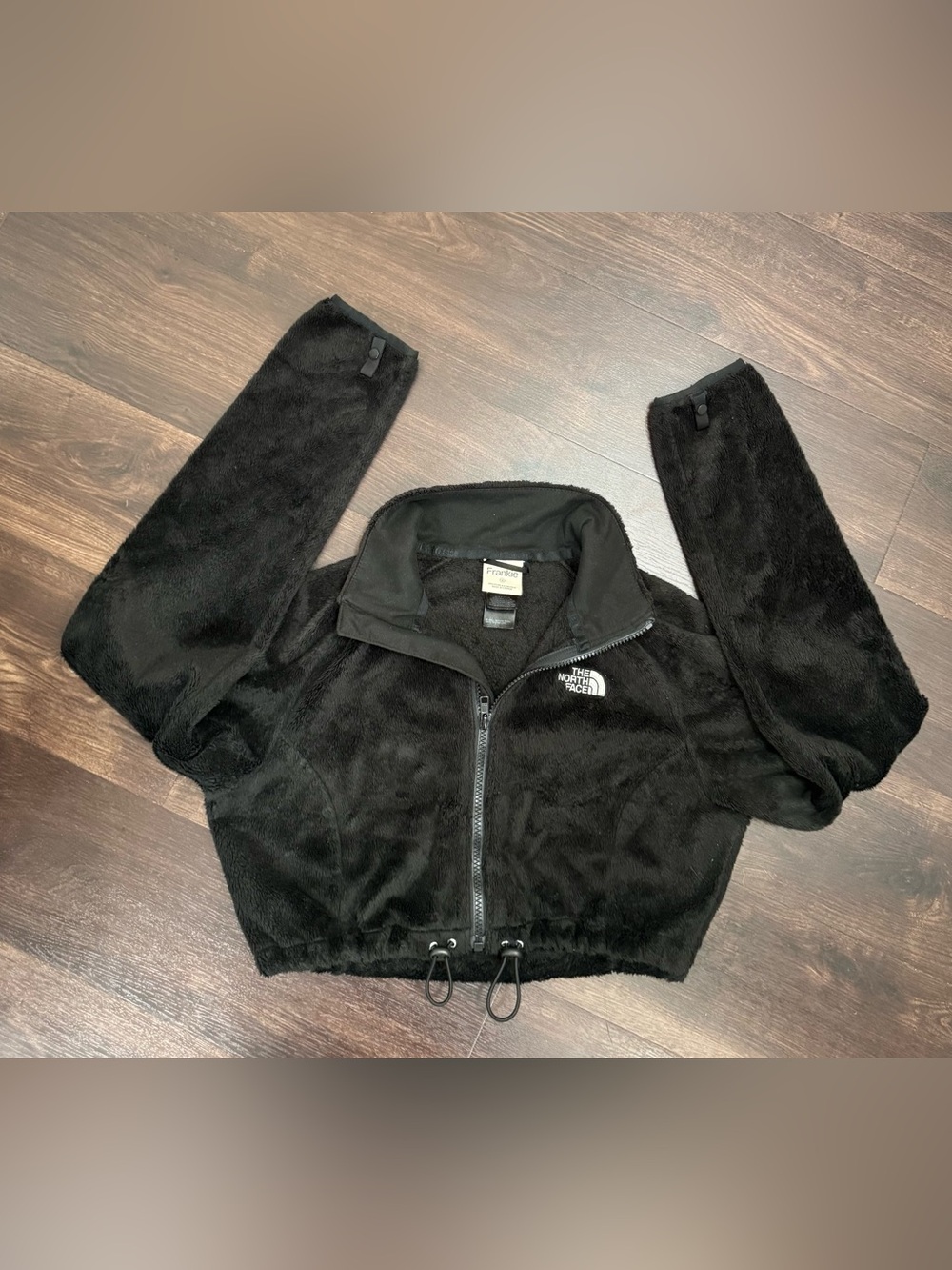 Frankie Collective Reworked The North Face Cropped Fleece Jacket Black Size S